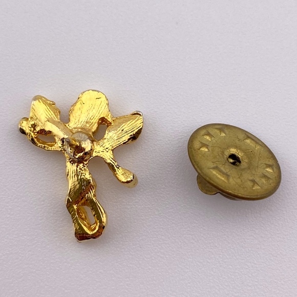 Vintage Cherub Angel Gold Tone Lapel Pin - Picture 5 of 9